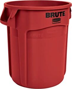 Rubbermaid Commercial Products Brute - Contenedores y tapas de basura y reciclaje resistentes, Envase, Rojo, 10